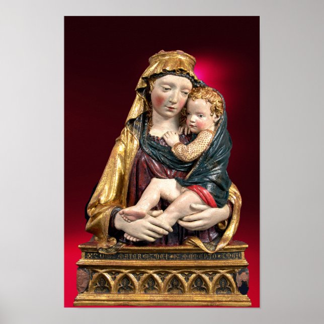 VIRGIN WITH CHILD ,Red Ruby Christmas Poster (Front)