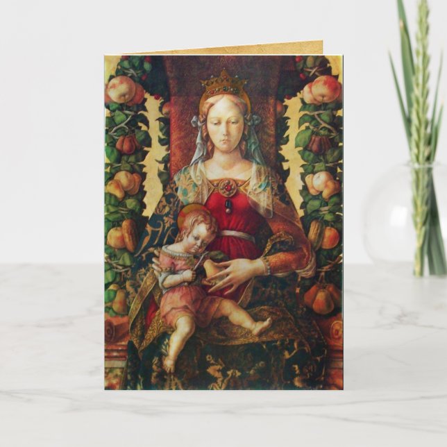 VIRGIN WITH CHILD ,Red Ruby Holiday Card (Front)