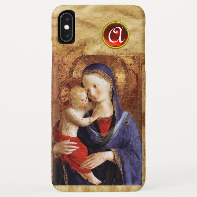 VIRGIN WITH CHILD  Red Ruby Monogram Case-Mate iPhone Case (Back)