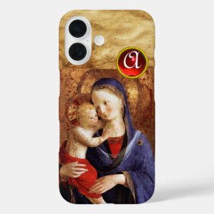 VIRGIN WITH CHILD Red Ruby Monogram iPhone 16 Case