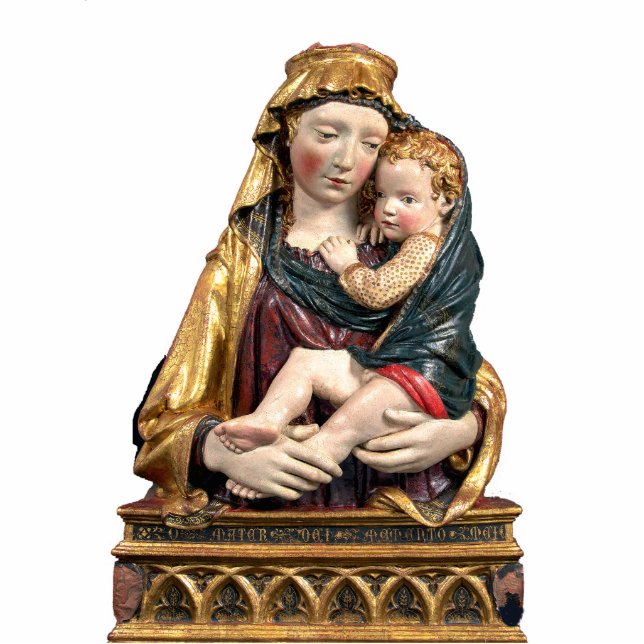 VIRGIN WITH CHILD STANDING PHOTO SCULPTURE (Front)