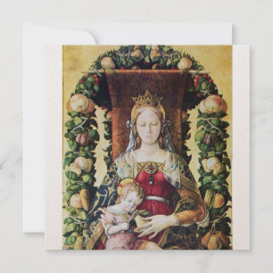 VIRGIN WITH CHILD White Champagne metallic paper Invitation