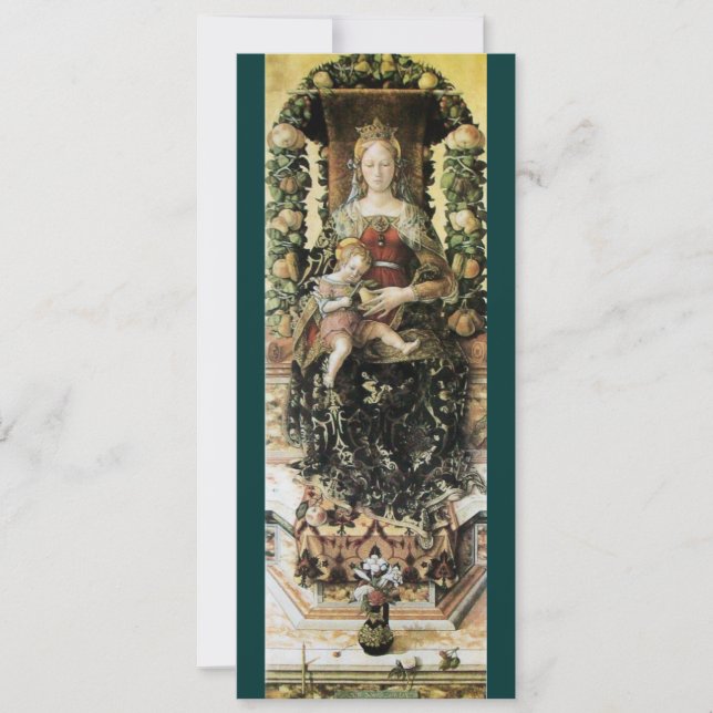 VIRGIN WITH CHILD White Green Invitation (Front)