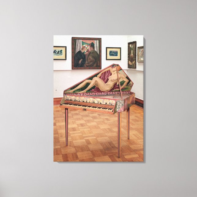 Virginals, painted by Roger Fry Canvas Print (Front)