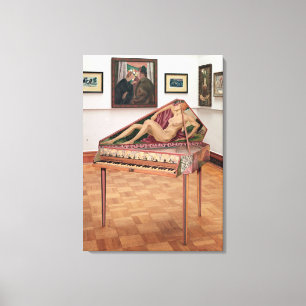Virginals, painted by Roger Fry Canvas Print
