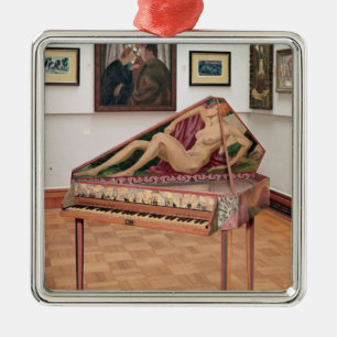 Virginals, painted by Roger Fry Metal Tree Decoration