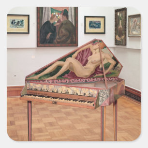 Virginals, painted by Roger Fry Square Sticker