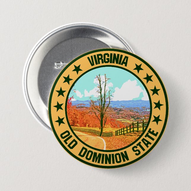 Virginia                                           7.5 cm round badge (Front & Back)