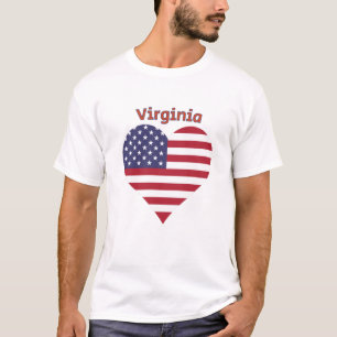 Virginia American Flag Heart T-Shirt