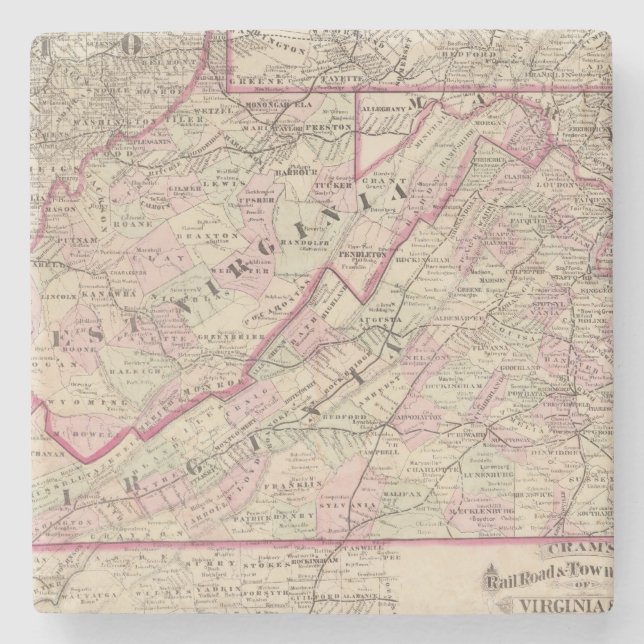 Virginia and West Virginia Stone Coaster (Front)