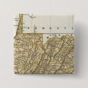 Virginia Atlas Map 15 Cm Square Badge
