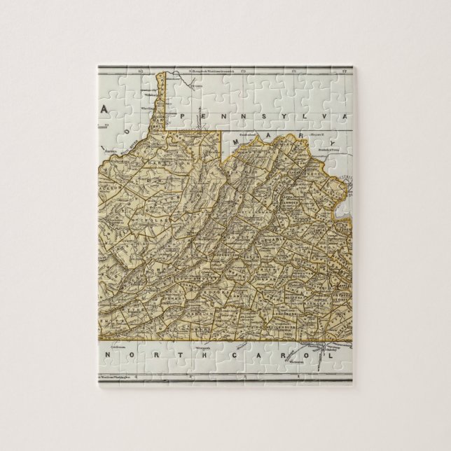 Virginia Atlas Map Jigsaw Puzzle (Vertical)