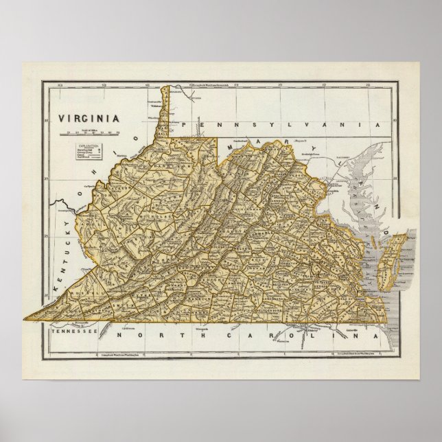 Virginia Atlas Map Poster (Front)