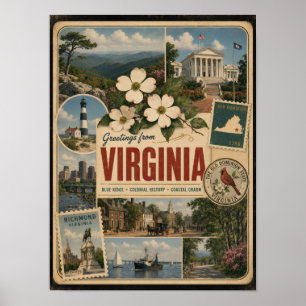 Virginia Authentic Vintage Style Poster