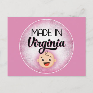 Virginia Baby Funny Pink New Girl Postcard
