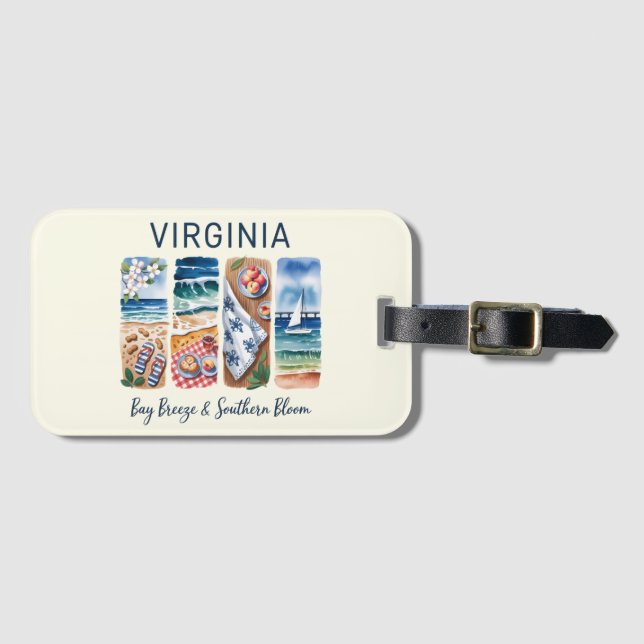 Virginia Bay Breeze & Southern Bloom Luggage Tag (Front Horizontal)