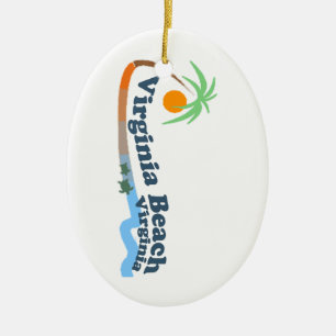 Virginia Beach. Ceramic Tree Decoration