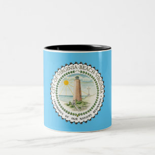 Virginia Beach city flag Two-Tone Coffee Mug