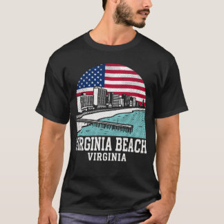 Virginia Beach City Virginia American Flag T-Shirt