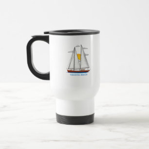 Virginia Beach Coastal Nautical Sailing Sailor Travel Mug