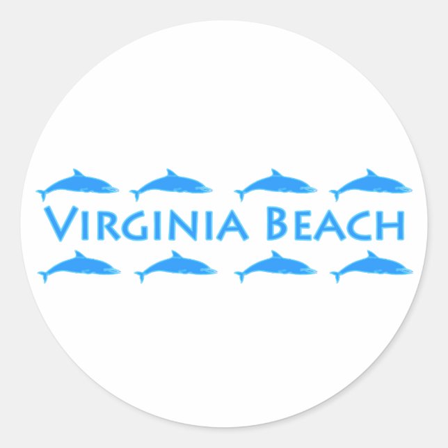 Virginia Beach Dolphins Logo Classic Round Sticker (Front)