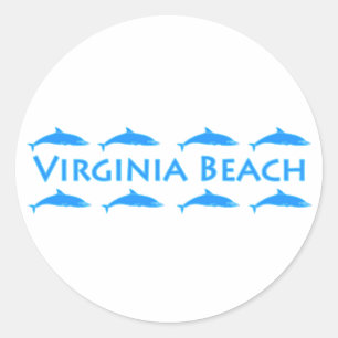 Virginia Beach Dolphins Logo Classic Round Sticker