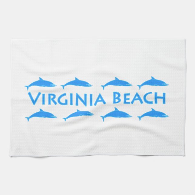 Virginia Beach Dolphins Logo Tea Towel (Horizontal)