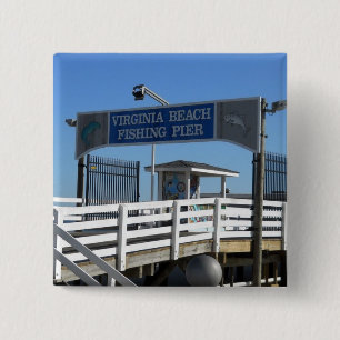 Virginia Beach Fishing Pier 15 Cm Square Badge