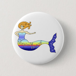 Virginia Beach Mermaid Round 6 Cm Round Badge