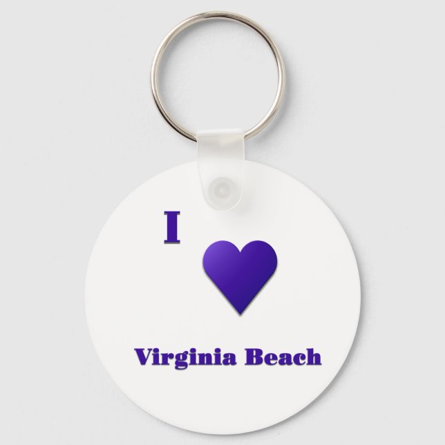Virginia Beach -- Midnight Blue Key Ring (Front)