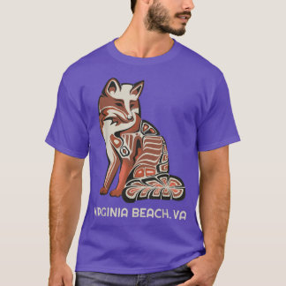Virginia Beach Red Tribal Fox Native American Artw T-Shirt