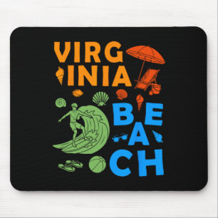 Virginia Beach Souvenir Men Surfing Virginia Beach Mouse Mat