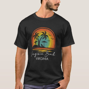 Virginia Beach Summer Vacation Tropical Sunset T-Shirt