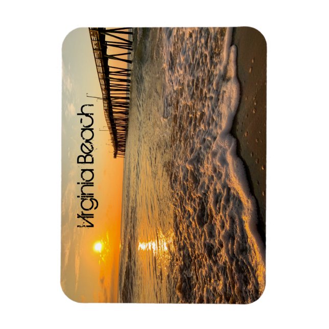 Virginia Beach Sunrise at the Fishing Pier Magnet (Vertical)