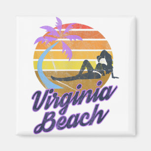 Virginia Beach USA Retro Surf Backpacking America Magnet