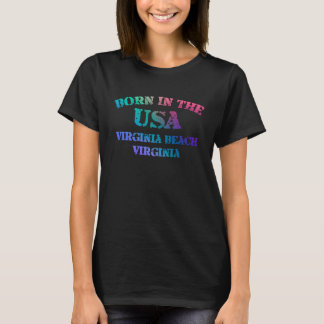 Virginia Beach Virginia and Born in the USA distre T-Shirt