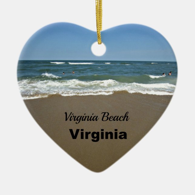 Virginia Beach, Virginia Ceramic Tree Decoration (Front)