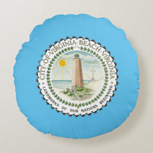 Virginia Beach (Virginia) City flag Round Cushion