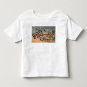 Virginia Beach, Virginia - Large Letter Scenes Toddler T-Shirt