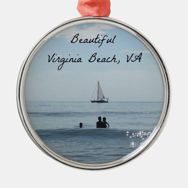 Virginia Beach, Virginia Metal Tree Decoration (Front)
