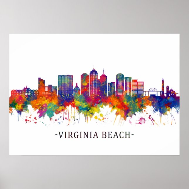 Virginia Beach Virginia Skyline Poster (Front)