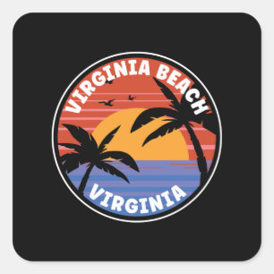 Virginia Beach Virginia Sunset Paradise Square Sticker