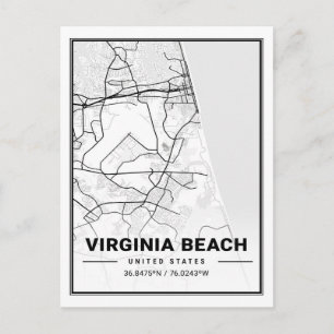 Virginia Beach Virginia USA Travel City Map Postcard