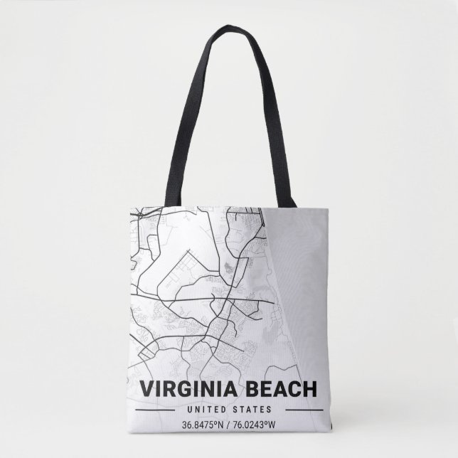 Virginia Beach Virginia USA Travel City Map Tote Bag (Front)