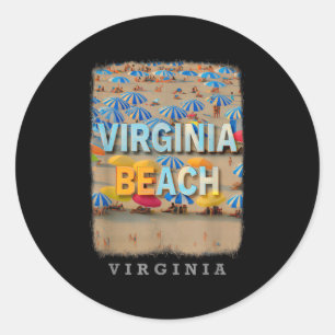 Virginia Beach Virginia Va Coastal Bliss Sd490 Classic Round Sticker