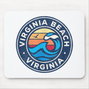 Virginia Beach Virginia VA Vintage Nautical Waves  Mouse Mat