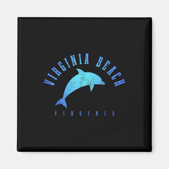 Virginia Beach Virginia Vintage Dolphin Holiday  Magnet (Front)