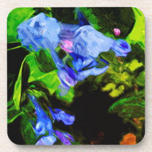 Virginia Bluebell Wildflower Impressionist Coaster