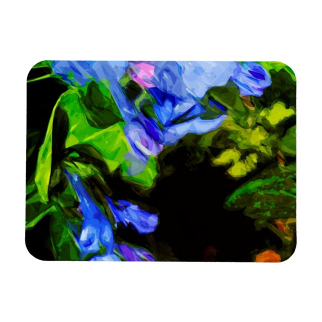 Virginia Bluebell Wildflower Impressionist Magnet (Horizontal)