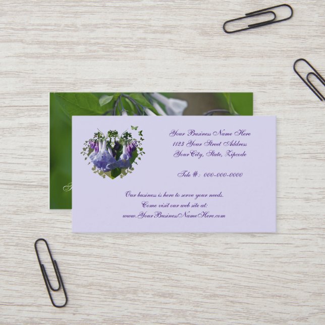 Virginia Bluebells Wildflowers Business Card (Front/Back In Situ)